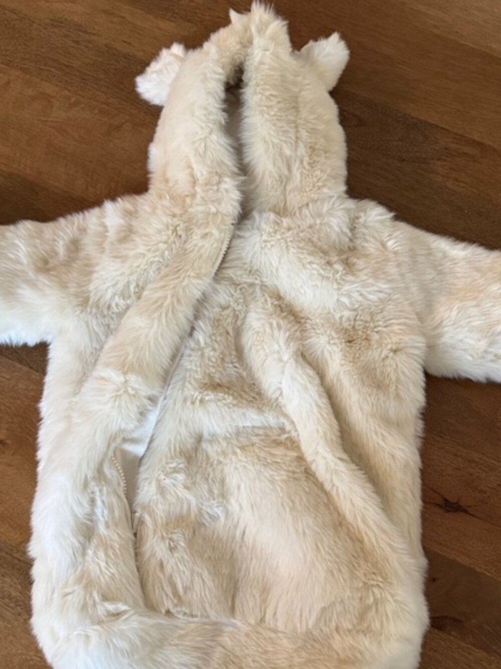 Baby Luxe Cozy Cream Faux Fur Hooded Bunting - 6 months